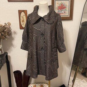 Retro Mod 60s Y2K Artist Smock Swing Coat